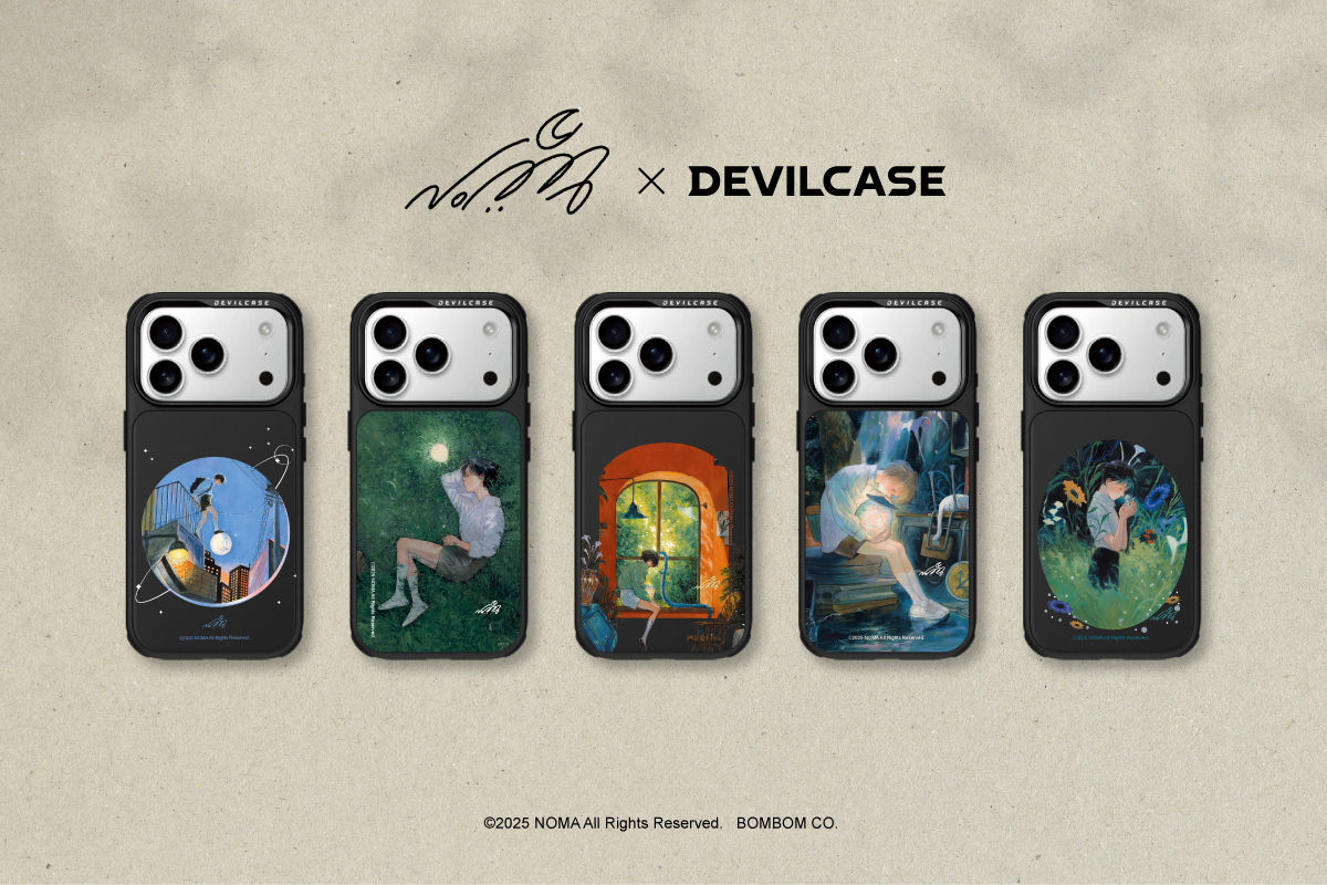 NOMA x DEVILCASE 聯名防摔殼 不管是深夜街燈下的靜謐、躺在草地上擁抱月亮的少年,或在窗邊望向遠方的那一刻,讓惡魔防摔殼成為每天能觸碰到的那份安定