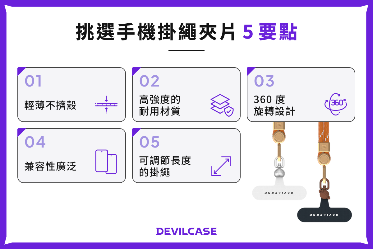 挑選手機掛繩夾片 5 要點